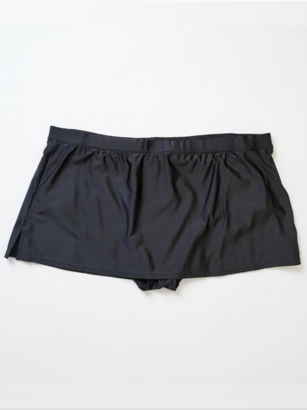 Alia Swim Skirt with Built In Briefs Womens Plus Size 16 Solid Black Bottoms